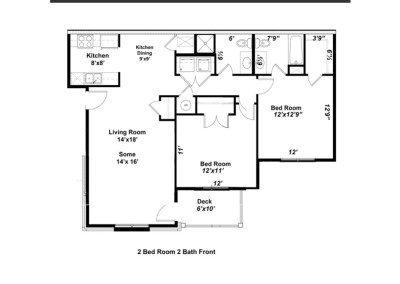 2 Bedroom, 2 Bath Front